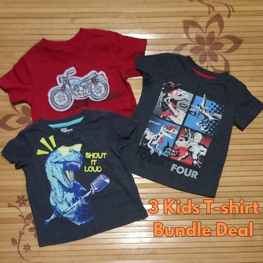2T Kids Graphic T-Shirts - 3 Pcs BUNDLE DEAL